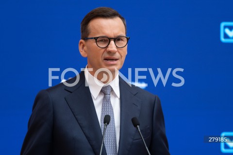  09.06.2023 WARSZAWA<br />
KONFERENCJA PRASOWA PREMIERA MATEUSZA MORAWICKIEGO I MINISTER FINANSOW MAGDALENY RZECZKOWSKIEJ<br />
N/Z PREMIER MATEUSZ MORAWIECKI<br />
FOT. MARCIN BANASZKIEWICZ/FOTONEWS  