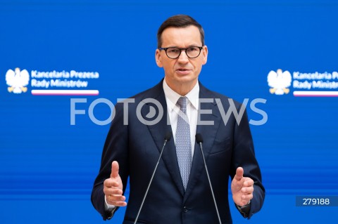  09.06.2023 WARSZAWA<br />
KONFERENCJA PRASOWA PREMIERA MATEUSZA MORAWICKIEGO I MINISTER FINANSOW MAGDALENY RZECZKOWSKIEJ<br />
N/Z PREMIER MATEUSZ MORAWIECKI<br />
FOT. MARCIN BANASZKIEWICZ/FOTONEWS  