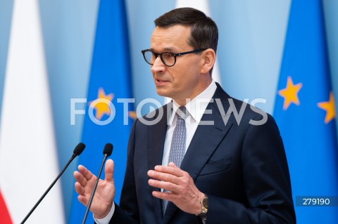  09.06.2023 WARSZAWA<br />
KONFERENCJA PRASOWA PREMIERA MATEUSZA MORAWICKIEGO I MINISTER FINANSOW MAGDALENY RZECZKOWSKIEJ<br />
N/Z PREMIER MATEUSZ MORAWIECKI<br />
FOT. MARCIN BANASZKIEWICZ/FOTONEWS  