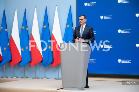  09.06.2023 WARSZAWA<br />
KONFERENCJA PRASOWA PREMIERA MATEUSZA MORAWICKIEGO I MINISTER FINANSOW MAGDALENY RZECZKOWSKIEJ<br />
N/Z PREMIER MATEUSZ MORAWIECKI<br />
FOT. MARCIN BANASZKIEWICZ/FOTONEWS  