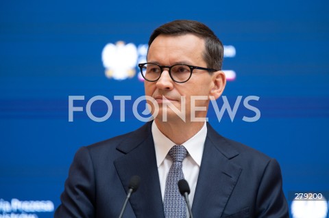  09.06.2023 WARSZAWA<br />
KONFERENCJA PRASOWA PREMIERA MATEUSZA MORAWICKIEGO I MINISTER FINANSOW MAGDALENY RZECZKOWSKIEJ<br />
N/Z PREMIER MATEUSZ MORAWIECKI<br />
FOT. MARCIN BANASZKIEWICZ/FOTONEWS  