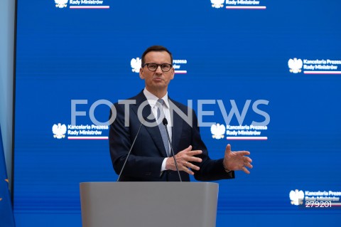  09.06.2023 WARSZAWA<br />
KONFERENCJA PRASOWA PREMIERA MATEUSZA MORAWICKIEGO I MINISTER FINANSOW MAGDALENY RZECZKOWSKIEJ<br />
N/Z PREMIER MATEUSZ MORAWIECKI<br />
FOT. MARCIN BANASZKIEWICZ/FOTONEWS  