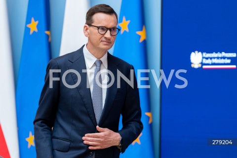  09.06.2023 WARSZAWA<br />
KONFERENCJA PRASOWA PREMIERA MATEUSZA MORAWICKIEGO I MINISTER FINANSOW MAGDALENY RZECZKOWSKIEJ<br />
N/Z PREMIER MATEUSZ MORAWIECKI<br />
FOT. MARCIN BANASZKIEWICZ/FOTONEWS  