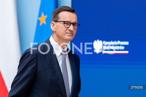  09.06.2023 WARSZAWA<br />
KONFERENCJA PRASOWA PREMIERA MATEUSZA MORAWICKIEGO I MINISTER FINANSOW MAGDALENY RZECZKOWSKIEJ<br />
N/Z PREMIER MATEUSZ MORAWIECKI<br />
FOT. MARCIN BANASZKIEWICZ/FOTONEWS  