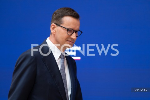  09.06.2023 WARSZAWA<br />
KONFERENCJA PRASOWA PREMIERA MATEUSZA MORAWICKIEGO I MINISTER FINANSOW MAGDALENY RZECZKOWSKIEJ<br />
N/Z PREMIER MATEUSZ MORAWIECKI<br />
FOT. MARCIN BANASZKIEWICZ/FOTONEWS  