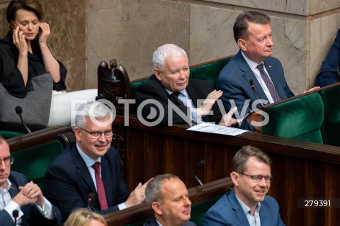  16.06.2023 WARSZAWA SEJM <br />
POSIEDZENIE SEJMU RP<br />
N/Z JAROSLAW KACZYNSKI MARIUSZ BLASZCZAK<br />
FOT. MARCIN BANASZKIEWICZ/FOTONEWS 