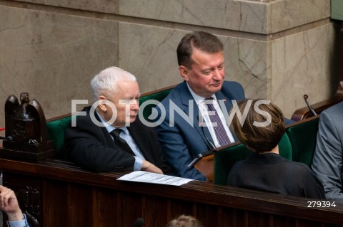  16.06.2023 WARSZAWA SEJM <br />
POSIEDZENIE SEJMU RP<br />
N/Z JAROSLAW KACZYNSKI MARIUSZ BLASZCZAK<br />
FOT. MARCIN BANASZKIEWICZ/FOTONEWS 