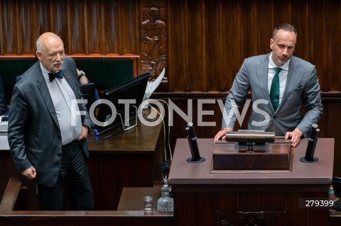  16.06.2023 WARSZAWA SEJM <br />
POSIEDZENIE SEJMU RP<br />
N/Z JANUSZ KORWIN MIKKE JANUSZ KOWALSKI<br />
FOT. MARCIN BANASZKIEWICZ/FOTONEWS 