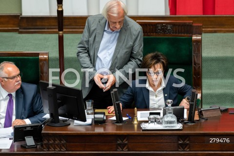  16.06.2023 WARSZAWA SEJM <br />
POSIEDZENIE SEJMU RP<br />
N/Z RYSZARD TERLECKI ELZBIETA WITEK<br />
FOT. MARCIN BANASZKIEWICZ/FOTONEWS 