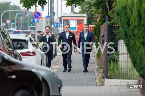  29.07.2023 WARSZAWA<br />
KONFERENCJA PRASOWA PRAWA I SPRAWIEDLIWOSCI<br />
N/Z RADOSLAW FOGIEL DOMINIK TARCZYNSKI RAFAL BOCHENEK<br />
FOT. MARCIN BANASZKIEWICZ/FOTONEWS  