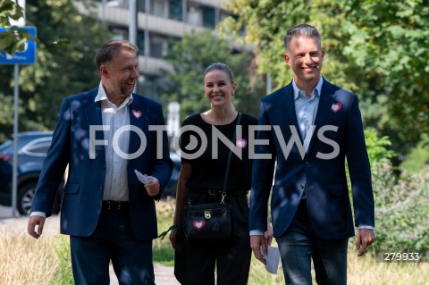  29.07.2023 WARSZAWA<br />
KONFERENCJA PRASOWA PLATFORMY OBYWATELSKIEJ<br />
N/Z MARCIN KIERWINSKI ALEKSANDRA GAJEWSKA ARKADIUSZ MARCHEWKA<br />
FOT. MARCIN BANASZKIEWICZ/FOTONEWS  