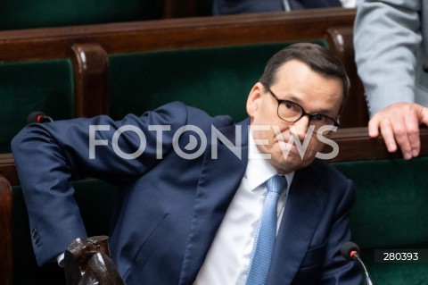  16.08.2023 WARSZAWA<br />
POSIEDZENIE SEJMU RP<br />
N/Z PREMIER MATEUSZ MORAWIECKI<br />
FOT. MARCIN BANASZKIEWICZ/FOTONEWS  