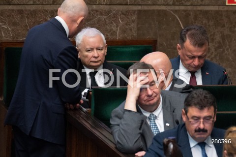  16.08.2023 WARSZAWA<br />
POSIEDZENIE SEJMU RP<br />
N/Z JAROSLAW KACZYNSKI MARIUSZ BLASZCZAK<br />
FOT. MARCIN BANASZKIEWICZ/FOTONEWS  