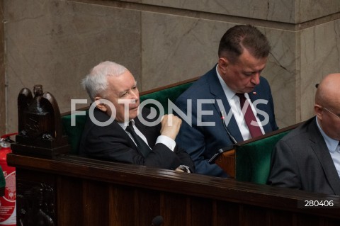  16.08.2023 WARSZAWA<br />
POSIEDZENIE SEJMU RP<br />
N/Z JAROSLAW KACZYNSKI MARIUSZ BLASZCZAK<br />
FOT. MARCIN BANASZKIEWICZ/FOTONEWS  