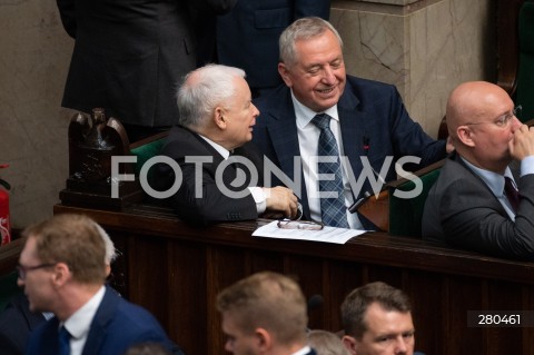  16.08.2023 WARSZAWA<br />
POSIEDZENIE SEJMU RP<br />
N/Z JAROSLAW KACZYNSKI HENRYK KOWALCZYK<br />
FOT. MARCIN BANASZKIEWICZ/FOTONEWS  