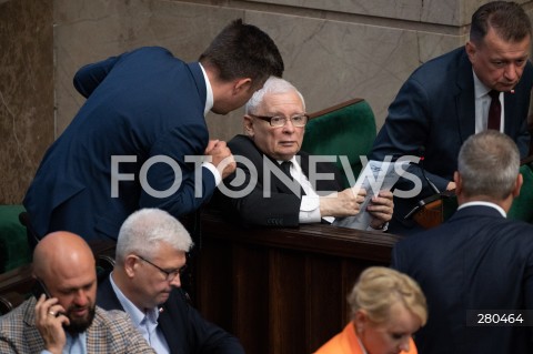  16.08.2023 WARSZAWA<br />
POSIEDZENIE SEJMU RP<br />
N/Z MICHAL DWORCZYK JAROSLAW KACZYNSKI MARIUSZ BLASZCZAK<br />
FOT. MARCIN BANASZKIEWICZ/FOTONEWS  