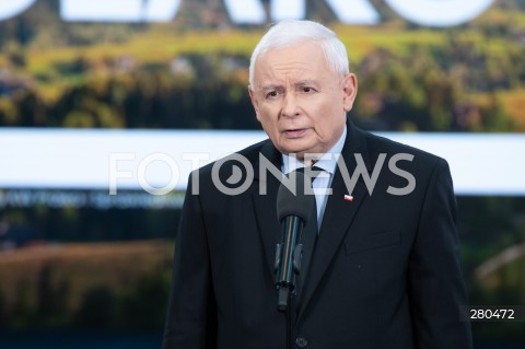  18.08.2023 WARSZAWA<br />
OSWIADCZENIE PREZESA PRAWA I SPRAWIEDLIWOSCI JAROSLAWA KACZYNSKIEGO<br />
N/Z JAROSLAW KACZYNSKI<br />
FOT. MARCIN BANASZKIEWICZ/FOTONEWS  