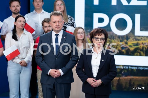  18.08.2023 WARSZAWA<br />
OSWIADCZENIE PREZESA PRAWA I SPRAWIEDLIWOSCI JAROSLAWA KACZYNSKIEGO<br />
N/Z MARIUSZ BLASZCZAK ELZBIETA WITEK<br />
FOT. MARCIN BANASZKIEWICZ/FOTONEWS  