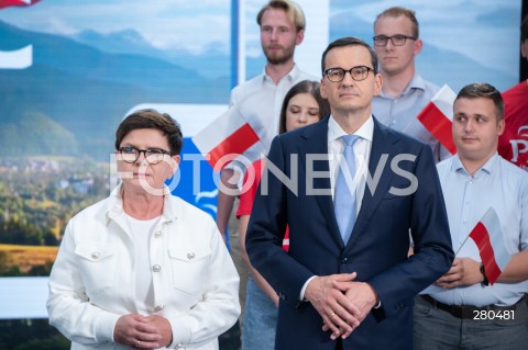  18.08.2023 WARSZAWA<br />
OSWIADCZENIE PREZESA PRAWA I SPRAWIEDLIWOSCI JAROSLAWA KACZYNSKIEGO<br />
N/Z BETA SZYDLO MATEUSZ MORAWIECKI<br />
FOT. MARCIN BANASZKIEWICZ/FOTONEWS  