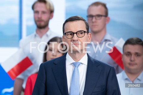  18.08.2023 WARSZAWA<br />
OSWIADCZENIE PREZESA PRAWA I SPRAWIEDLIWOSCI JAROSLAWA KACZYNSKIEGO<br />
N/Z PREMIER MATEUSZ MORAWIECKI<br />
FOT. MARCIN BANASZKIEWICZ/FOTONEWS  