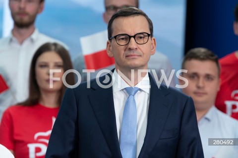  18.08.2023 WARSZAWA<br />
OSWIADCZENIE PREZESA PRAWA I SPRAWIEDLIWOSCI JAROSLAWA KACZYNSKIEGO<br />
N/Z PREMIER MATEUSZ MORAWIECKI<br />
FOT. MARCIN BANASZKIEWICZ/FOTONEWS  