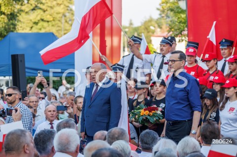  25.08.2023 KOLBUSZOWA <br />
SPOTKANIE PREMIERA MATEUSZA MORAWIECKIEGO Z MIESZKANCAMI KOLBUSZOWEJ <br />
N/Z PREMIER MATEUSZ MORAWIECKI <br />
 