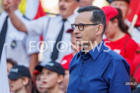  25.08.2023 KOLBUSZOWA <br />
SPOTKANIE PREMIERA MATEUSZA MORAWIECKIEGO Z MIESZKANCAMI KOLBUSZOWEJ <br />
N/Z PREMIER MATEUSZ MORAWIECKI <br />
 