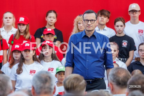  25.08.2023 KOLBUSZOWA <br />
SPOTKANIE PREMIERA MATEUSZA MORAWIECKIEGO Z MIESZKANCAMI KOLBUSZOWEJ <br />
N/Z PREMIER MATEUSZ MORAWIECKI <br />
 