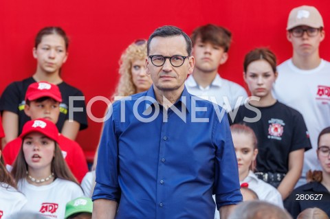  25.08.2023 KOLBUSZOWA <br />
SPOTKANIE PREMIERA MATEUSZA MORAWIECKIEGO Z MIESZKANCAMI KOLBUSZOWEJ <br />
N/Z PREMIER MATEUSZ MORAWIECKI <br />
 