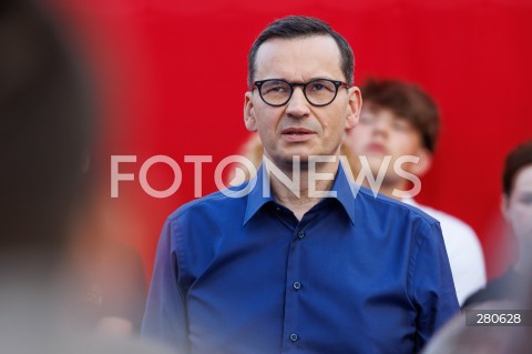  25.08.2023 KOLBUSZOWA <br />
SPOTKANIE PREMIERA MATEUSZA MORAWIECKIEGO Z MIESZKANCAMI KOLBUSZOWEJ <br />
N/Z PREMIER MATEUSZ MORAWIECKI <br />
 