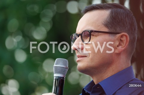  25.08.2023 KOLBUSZOWA <br />
SPOTKANIE PREMIERA MATEUSZA MORAWIECKIEGO Z MIESZKANCAMI KOLBUSZOWEJ <br />
N/Z PREMIER MATEUSZ MORAWIECKI <br />
 