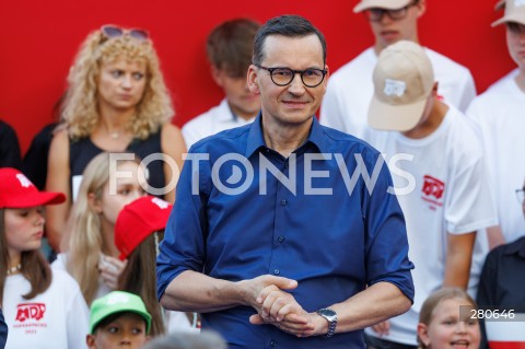  25.08.2023 KOLBUSZOWA <br />
SPOTKANIE PREMIERA MATEUSZA MORAWIECKIEGO Z MIESZKANCAMI KOLBUSZOWEJ <br />
N/Z PREMIER MATEUSZ MORAWIECKI <br />
 