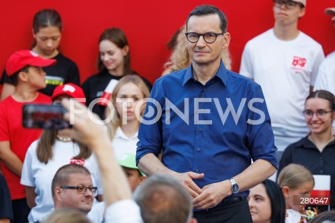  25.08.2023 KOLBUSZOWA <br />
SPOTKANIE PREMIERA MATEUSZA MORAWIECKIEGO Z MIESZKANCAMI KOLBUSZOWEJ <br />
N/Z PREMIER MATEUSZ MORAWIECKI <br />
 