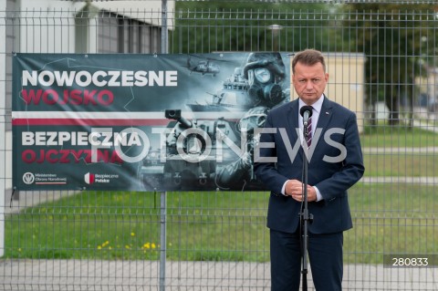  28.08.2023 LEGIONOWO<br />
KONFERENCJA PRASOWA MINISTRA OBRONY NARODOWEJ MARIUSZA BLASZCZAKA<br />
N/Z MARIUSZ BLASZCZAK<br />
FOT. MARCIN BANASZKIEWICZ/FOTONEWS  