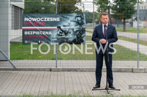  28.08.2023 LEGIONOWO<br />
KONFERENCJA PRASOWA MINISTRA OBRONY NARODOWEJ MARIUSZA BLASZCZAKA<br />
N/Z MARIUSZ BLASZCZAK<br />
FOT. MARCIN BANASZKIEWICZ/FOTONEWS  