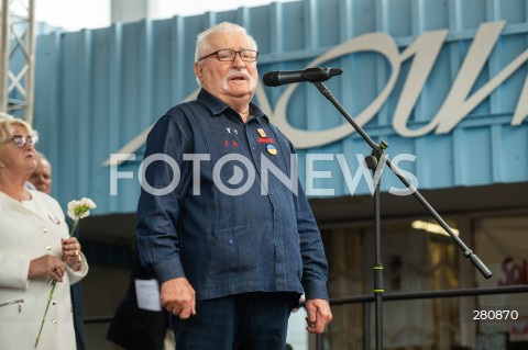  31.08.2023 GDANSK<br />
OBCHODY ROCZNICY SIERPNIA 1980 W GDANSKU<br />
N/Z LECH WALESA<br />
 