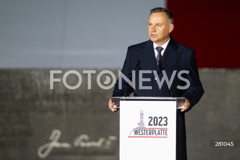  01.09.2023 GDANSK<br />
OBCHODY 84. ROCZNICY WYBUCHU II WOJNY SWIATOWEJ NA WESTERPLATTE<br />
N/Z ANDRZEJ DUDA<br />
 