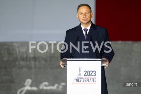  01.09.2023 GDANSK<br />
OBCHODY 84. ROCZNICY WYBUCHU II WOJNY SWIATOWEJ NA WESTERPLATTE<br />
N/Z ANDRZEJ DUDA<br />
 