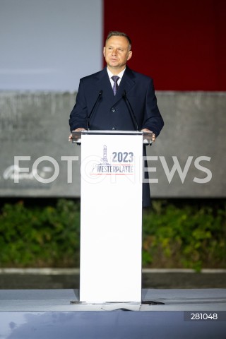  01.09.2023 GDANSK<br />
OBCHODY 84. ROCZNICY WYBUCHU II WOJNY SWIATOWEJ NA WESTERPLATTE<br />
N/Z ANDRZEJ DUDA<br />
 