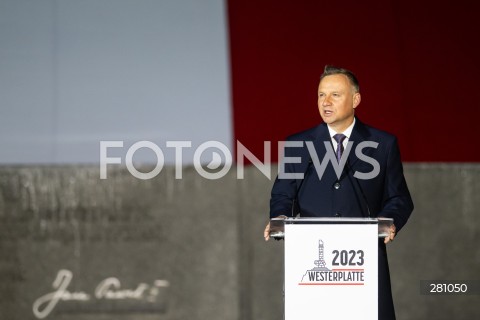  01.09.2023 GDANSK<br />
OBCHODY 84. ROCZNICY WYBUCHU II WOJNY SWIATOWEJ NA WESTERPLATTE<br />
N/Z ANDRZEJ DUDA<br />
 