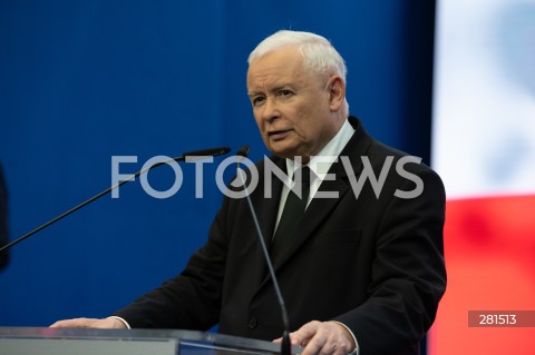 Konferencja prezesa PiS Jarosława Kaczyńskiego w Warszawie