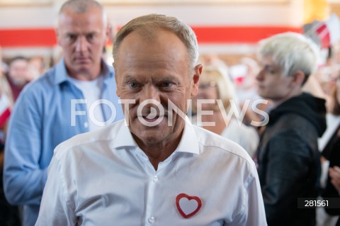  24.09.2023 MINSK MAZOWIECKI<br />
SPOTKANIE OTWARTE PRZEWODNICZACEGO PO DONALDA TUSKA Z MIESZKANCAMI<br />
N/Z DONALD TUSK<br />
FOT. MARCIN BANASZKIEWICZ/FOTONEWS  