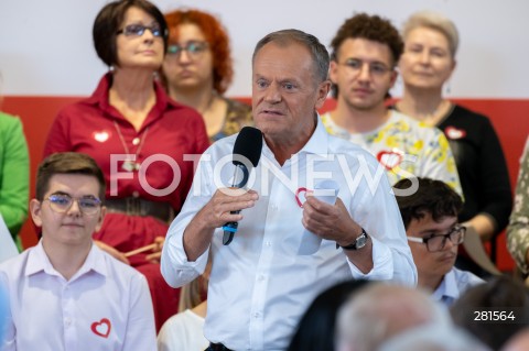  24.09.2023 MINSK MAZOWIECKI<br />
SPOTKANIE OTWARTE PRZEWODNICZACEGO PO DONALDA TUSKA Z MIESZKANCAMI<br />
N/Z DONALD TUSK<br />
FOT. MARCIN BANASZKIEWICZ/FOTONEWS  