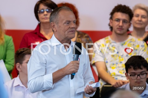  24.09.2023 MINSK MAZOWIECKI<br />
SPOTKANIE OTWARTE PRZEWODNICZACEGO PO DONALDA TUSKA Z MIESZKANCAMI<br />
N/Z DONALD TUSK<br />
FOT. MARCIN BANASZKIEWICZ/FOTONEWS  