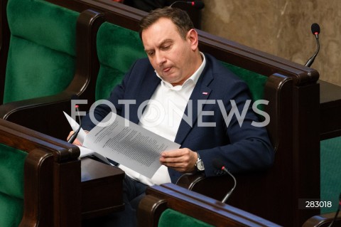  28.11.2023 WARSZAWA SEJM <br />
POSIEDZENIE SEJMU <br />
N/Z TOMASZ TRELA<br />
FOT. MARCIN BANASZKIEWICZ/FOTONEWS 