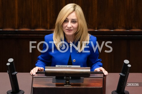  28.11.2023 WARSZAWA SEJM <br />
POSIEDZENIE SEJMU <br />
N/Z SYLWIA BIELAWSKA<br />
FOT. MARCIN BANASZKIEWICZ/FOTONEWS 