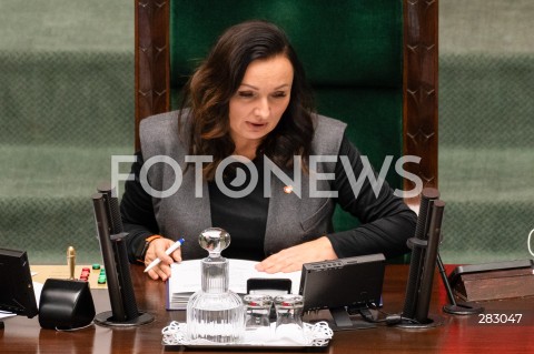  28.11.2023 WARSZAWA SEJM <br />
POSIEDZENIE SEJMU <br />
N/Z MONIKA WIELICHOWSKA<br />
FOT. MARCIN BANASZKIEWICZ/FOTONEWS 