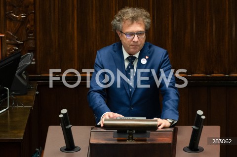  28.11.2023 WARSZAWA SEJM <br />
POSIEDZENIE SEJMU <br />
N/Z JACEK KARNOWSKI<br />
FOT. MARCIN BANASZKIEWICZ/FOTONEWS 