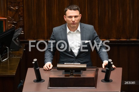  28.11.2023 WARSZAWA SEJM <br />
POSIEDZENIE SEJMU <br />
N/Z SLAWOMIR MENTZEN<br />
FOT. MARCIN BANASZKIEWICZ/FOTONEWS 