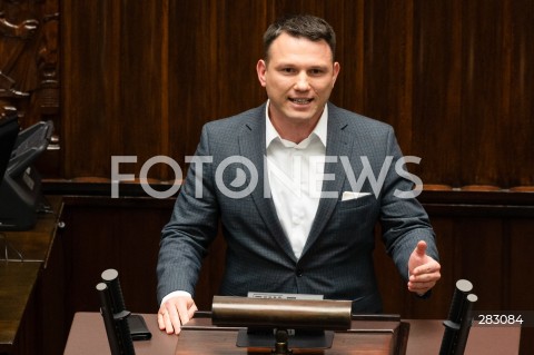  28.11.2023 WARSZAWA SEJM <br />
POSIEDZENIE SEJMU <br />
N/Z SLAWOMIR MENTZEN<br />
FOT. MARCIN BANASZKIEWICZ/FOTONEWS 